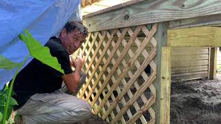 DIY under deck latticework