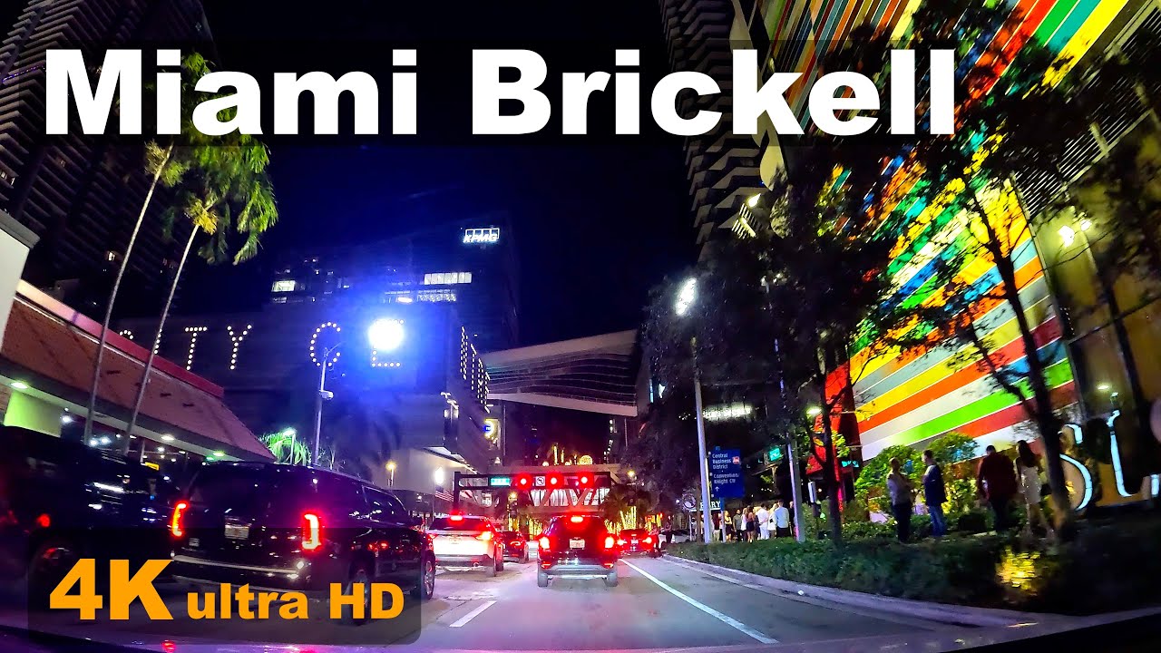 Driving in Miami Brickell night tour 4K - YouTube
