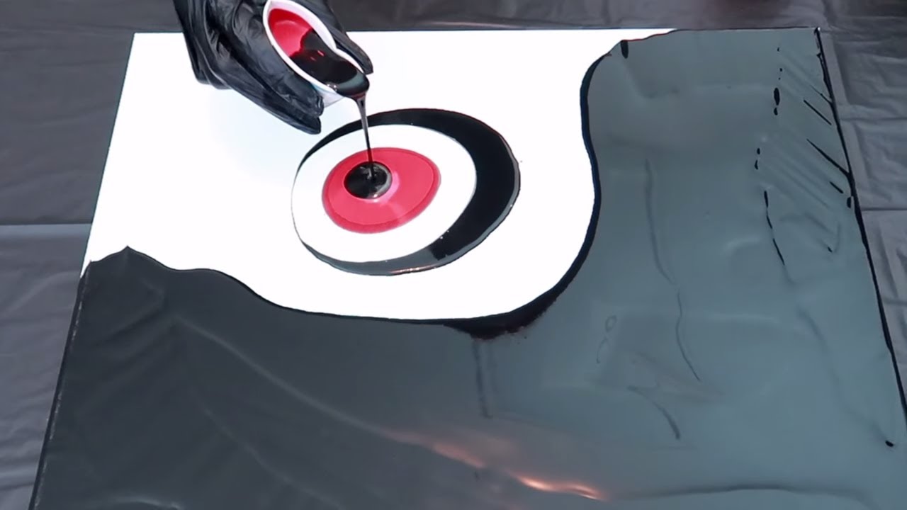 Negative Space | Large Canvas | Puddle Pour| Abstract