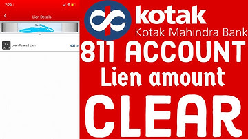 How to clear lien balance in kotak account 811 | kotak 811 account lien amount | @amaninfo