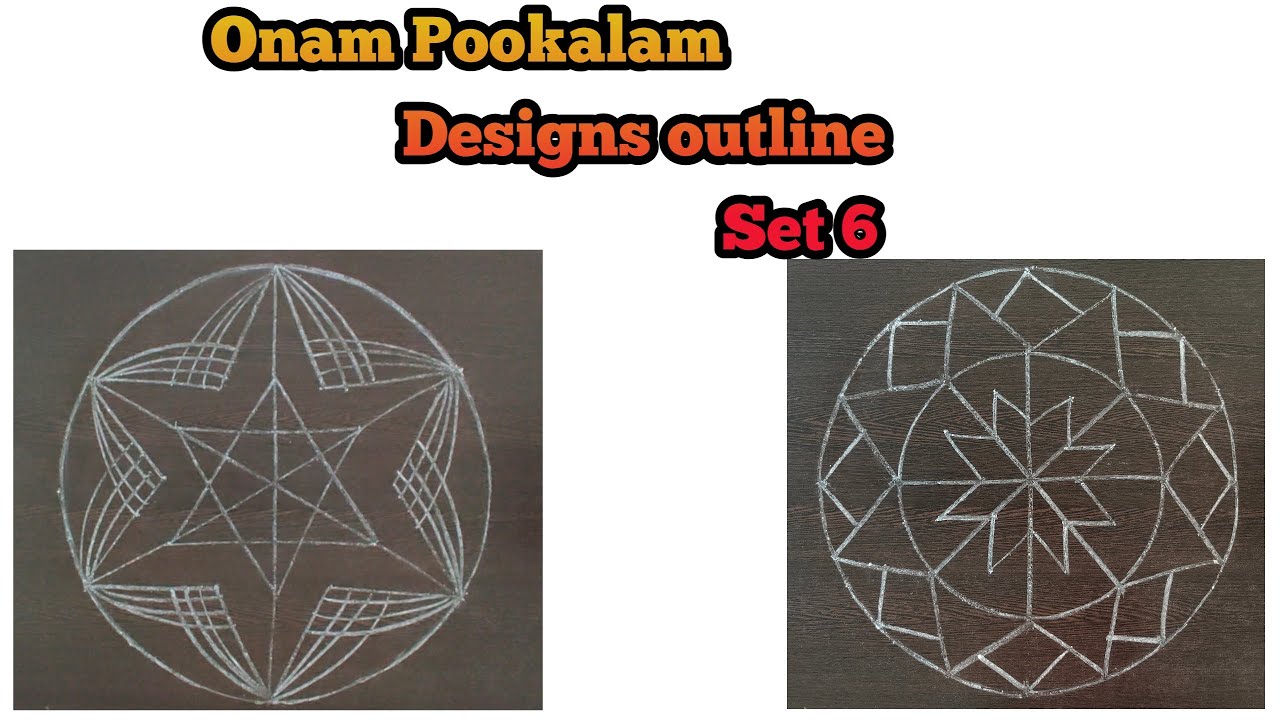 How to draw Onam pookalam designs 2020 | Onam Pookalam drawing and  colouring on paper | - YouTube