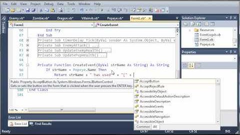 Visual Basic Tutorial - 157 - Game Part 13   Creating Log Events