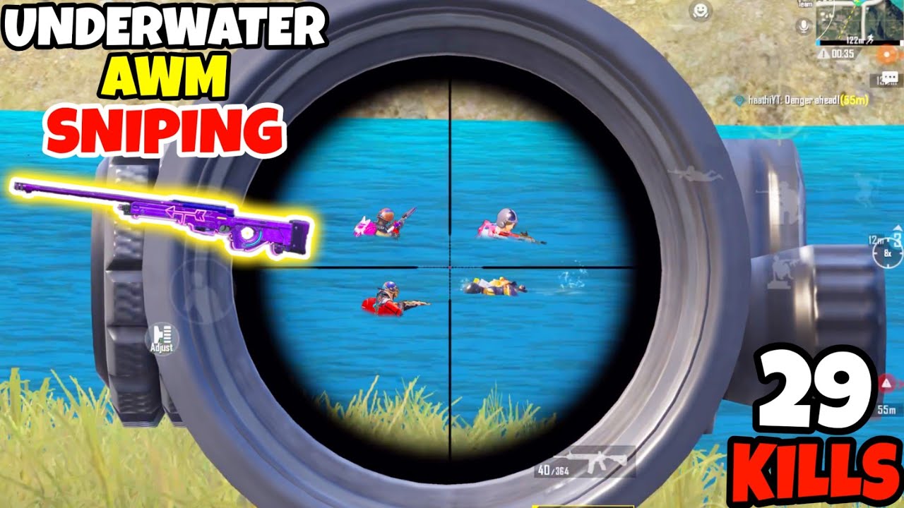 Dangerous *Underwater* Sniping With AWM in BGMI • (29 KILLS) • BGMI PUBGM GAMEPLAY