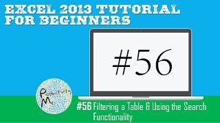 Excel 2013 Tutorial for Beginners #56: Filtering a Table & Using the Search Functionality