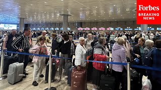 WATCH: Footage Shows Packed Tel Aviv Airport As People Flee Escalating Violence In Israel