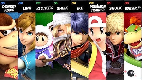 Donkey Kong and Link VS Ice Climbers and Sheik VS Ike and Pokémon Trainer VS Shulk and Bowser Jr.