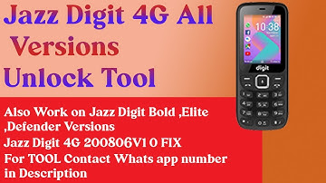 Jazz Digit 4G all Versions Unlock Tool | V1-V2-V3-V4 |  All Bold ,Elite,Defender Versions
