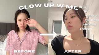 LET'S GLOW UP IN 1 WEEK! ᰔᩚ (getting a brow tattoo, doing nails, hair, lashes etc)