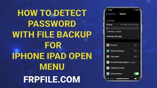 How to detect password with file backup for iPhone, iPad OPEN MENU.