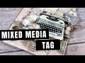 Mixed media tag  typewriter tag