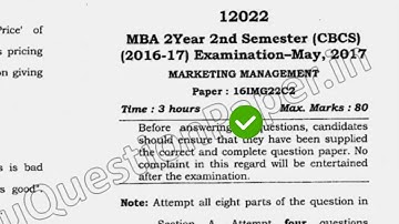 2017 Mdu MBA 2nd Sem Marketing Management Question Paper