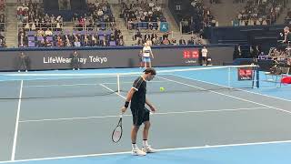 Roger Federer vs John Isner  court level 4K 60fps【UNIQLO LIFE WEAR DAY 】#6
