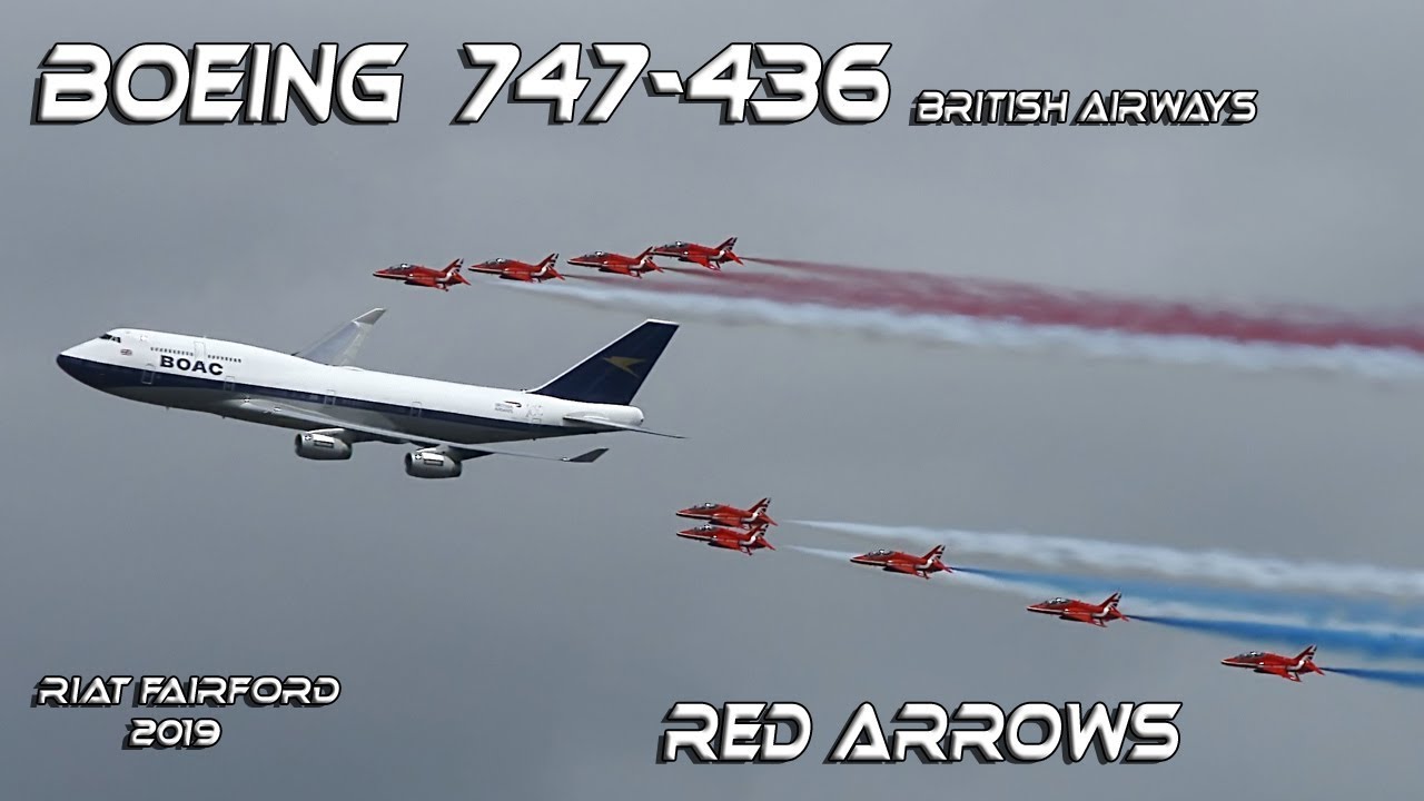 B-747 RIAT 2019 4K UHD  B747 Jumbo Jet BOAC .British Airways retires entire  B747 fleet (17/07/2020)