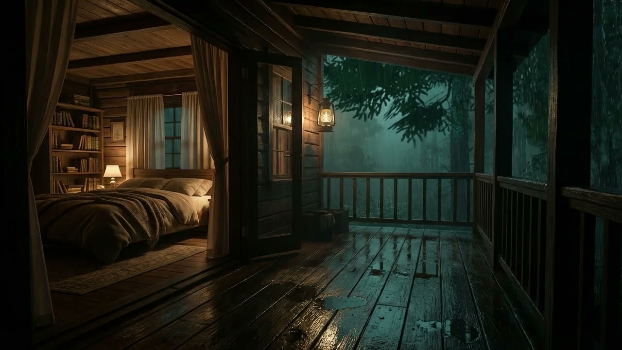 Cozy Cabin in the Rainy Forest 🏡🌧️ | Sleep Deeply with Forest Rain |  Deep Sleep Ambience