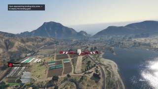 Grand Theft Auto V Race Ron to the Air strip and land plane