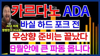 카르다노 ADA 코인 바실 하드 포크 전 우상향 준비는 끝났다 9월안에 큰 파동 옵니다