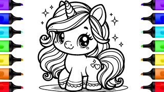 Cute Baby Unicorn Coloring Pages | Unicorn Coloring Book Pages Art