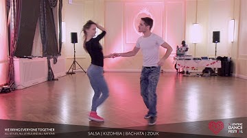 Brandon & Julia - Zouk Workshop Demo at Valentine Dance Festival 2017