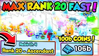 HOW TO GET *MAX RANK 20* FAST in PET SIMULATOR 99!! (Roblox)