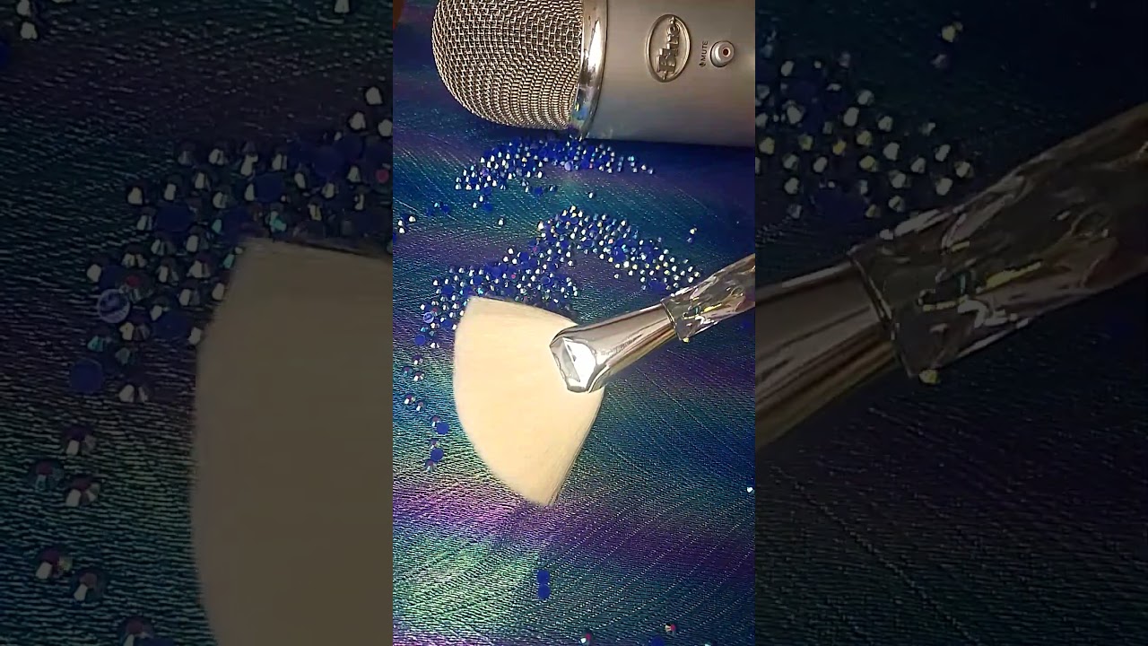💫 Wide White Brush ASMR 🦚✨ Peacock Texture & Blue Beads