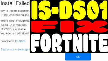 How To Fix Fortnite Error-How To Fix IS-DS01 Error Install Failed Not Enough Space For Any Epic Game