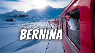 The wonderful BERNINA RED train in Winter  Adventure in the snow