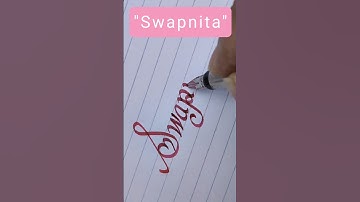 "Swapnita" name in calligraphy writing l #calligraphy #cursive #handwriting #youtubeshorts #shorts