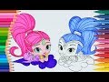 Shimmer e Shine Juego de pintar con El Polito Pio cancion | Manos pequeñas Dibujos para Colorear