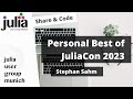 Personal best of juliacon2023  stephan sahm  julia user group munich  extra