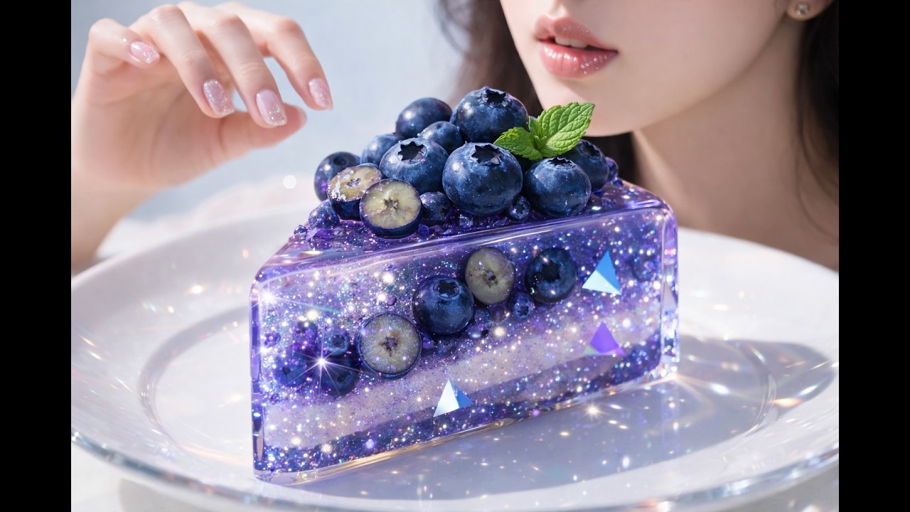 Baking a Blueberry Cake... But Everything is GLASS 😳💎