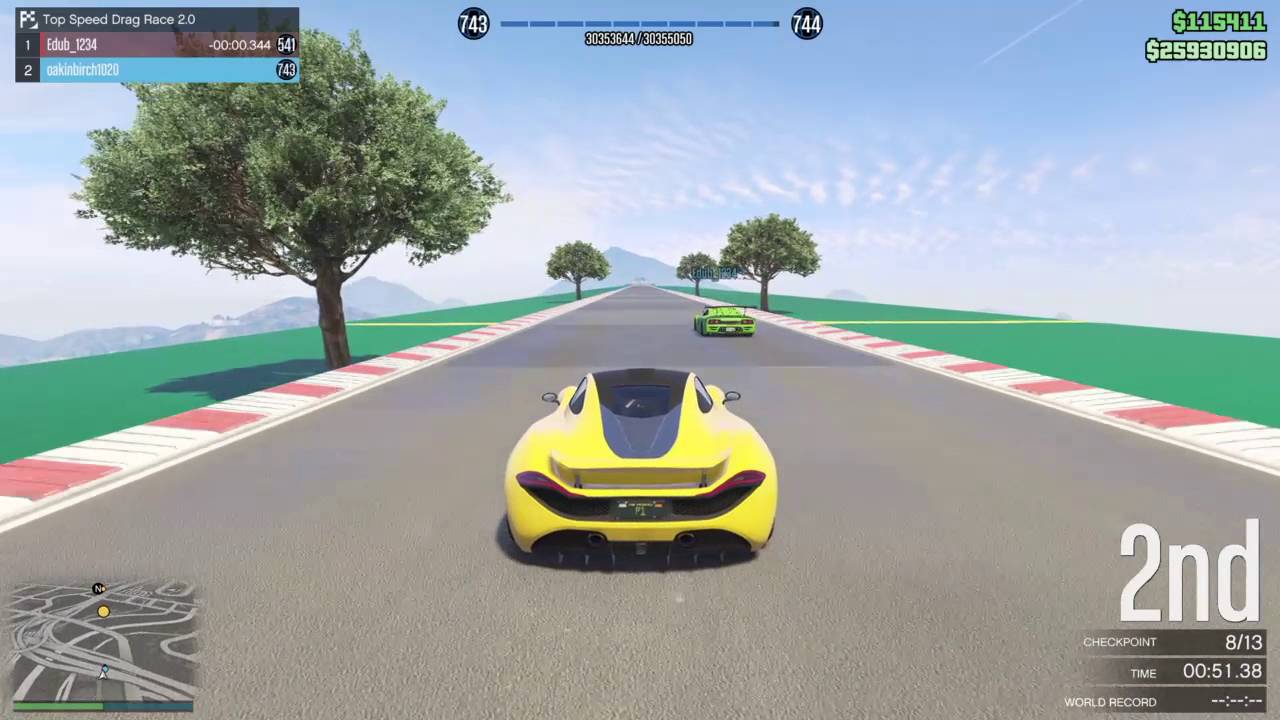 GTA 5 Top Speed Drag Race (PATCHED Tyrus vs. T20) - YouTube