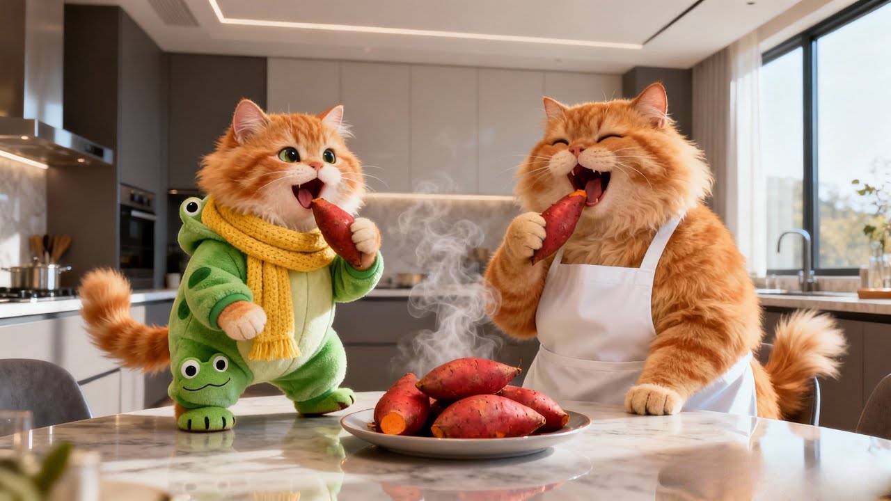 Ginger Kitten Refuses to Eat! Mama Cat's Smart Trick with Sweet Potatoes 🍠😿