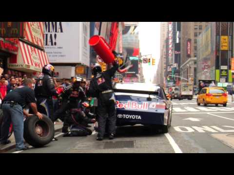 NASCAR Pit Stop in Times Square w/ Red Bull Racing