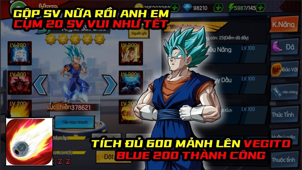 Siêu Rồng Thần Huyền Thoại - GỘP 20 SV LẠI MÚC NHAU CĂNG, TÍCH ĐỦ 600 LÊN VEGITO BLUE THÀNH CÔNG