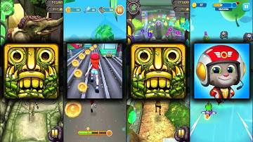 Temple Run 2 Lost Jungle Vs Bus Rush 2 Vs Temple Run 2 Blooming Sands Vs Talking Tom Sky Run