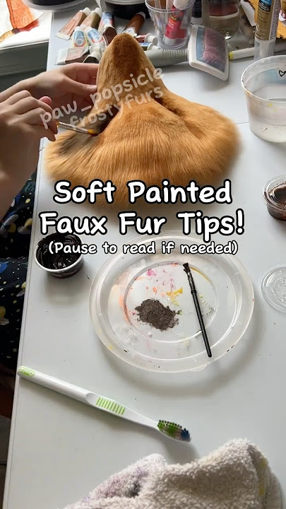 Soft Painted Faux Fur Tips! #therian #therianmask #maskmaking #furry #frostyfurs #mask #tutorial