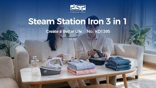💨👗 DSP Steam Station Iron KD1395 (3 in 1) | Strong steam blast, crease past fast. 👚👔