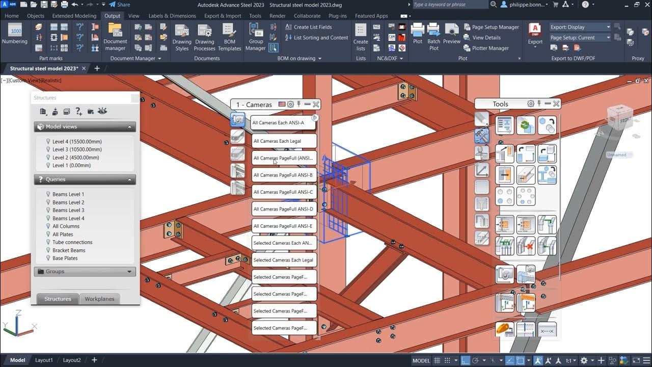 Advance Steel 2023: Search queries for camera object selection