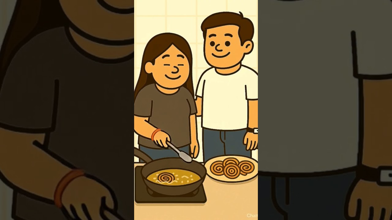 Chiki and chiku are preparing snacks for Diwali 