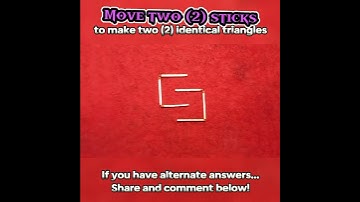 Move two (2) sticks to make two (2) identical triangles #shorts #shortvideo #mindblowingfacts