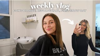 hair appt. going blonde, Revolve haul, first snow day | WEEKLY VLOG