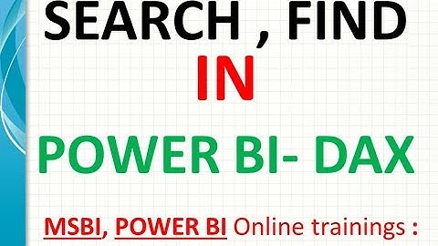 Search , Find functions in Power BI | Search in DAX | Find in DAX