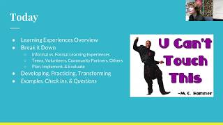 June 2018 Webinar on Learning Experiences