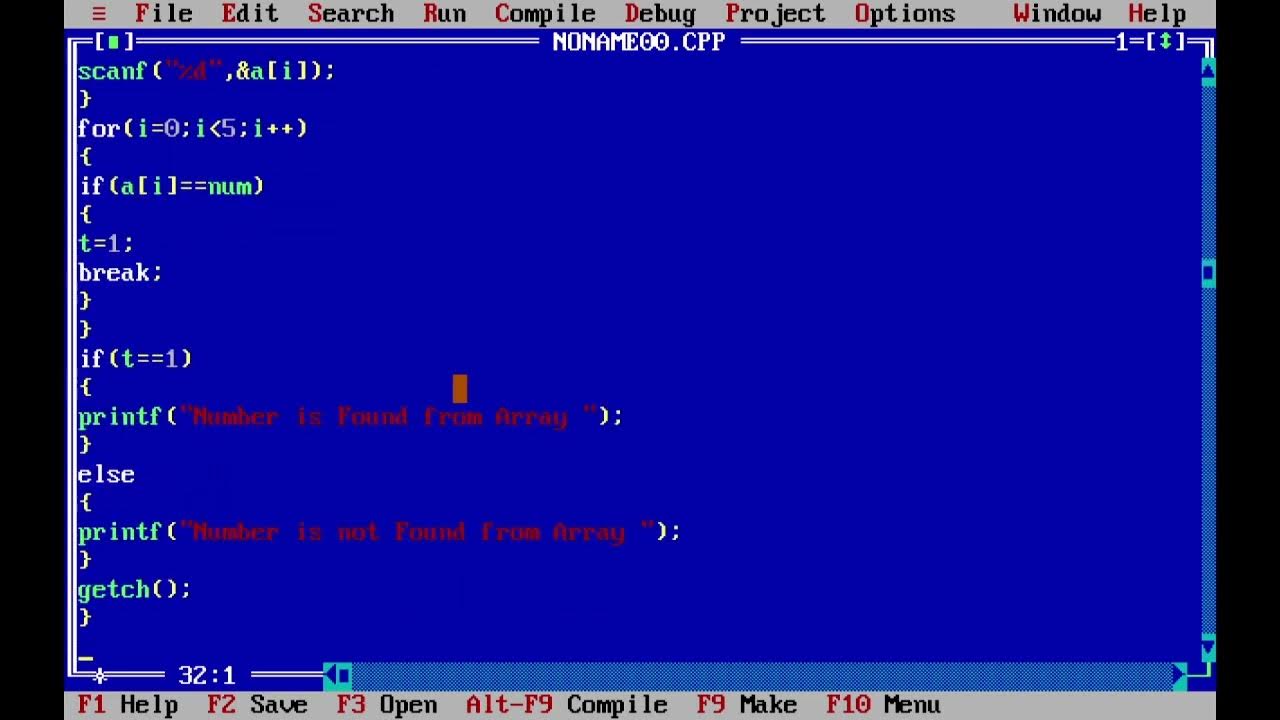 Find whether the number exists or not in an array with dynamic in C ...