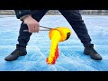 EXPERIMENT : How To Make Hole In Ice Without a Drill? LAVA VS ICE