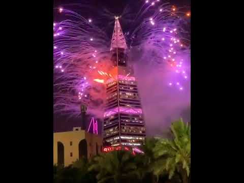 Fire Work Fasliya Tower Riyadh