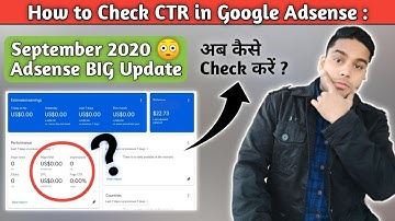 Big Update Google Adsense 2020 | How to Check CTR in Google Adsense | CTR kaise Check karen