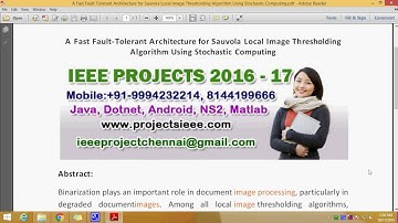 A Fast Fault Tolerant Architecture for Sauvola Local Image Thresholding Algorithm Using Stochastic C