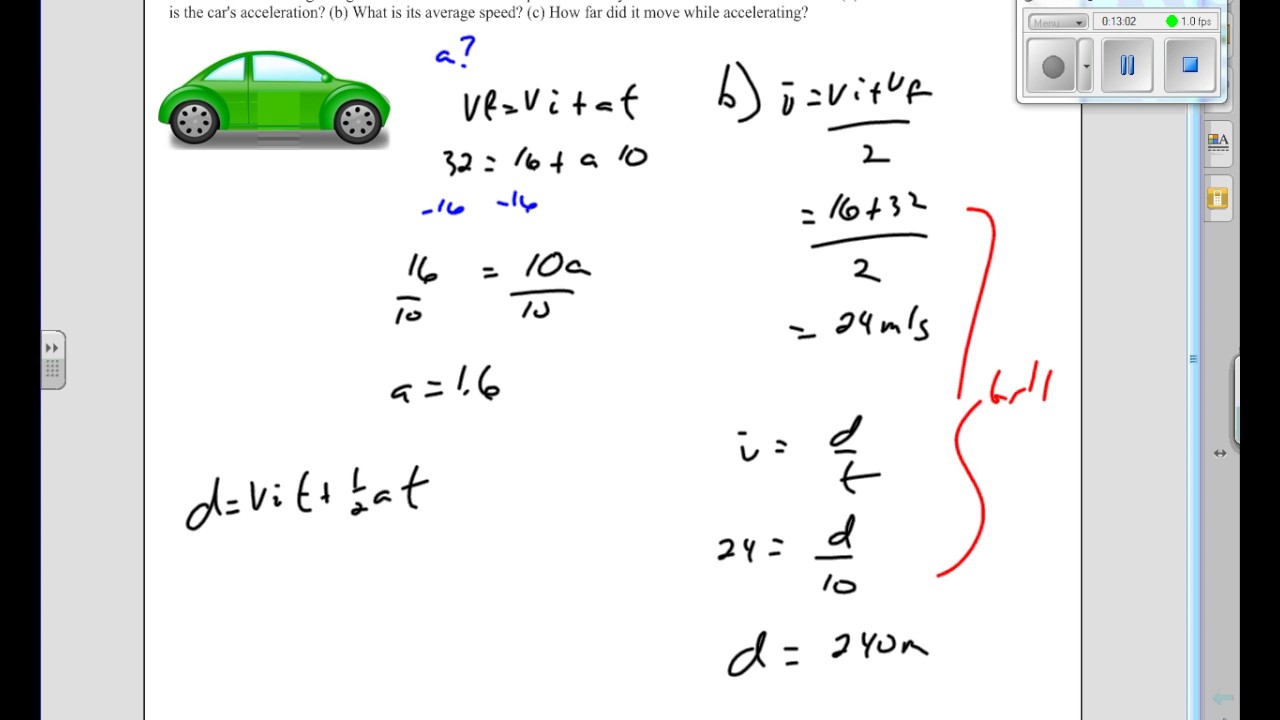 kinematics examples YouTube