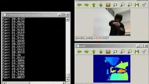Realtime stereo vision test 21 fps